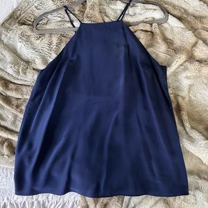 Lilly Pulitzer High neck lined navy top. XS